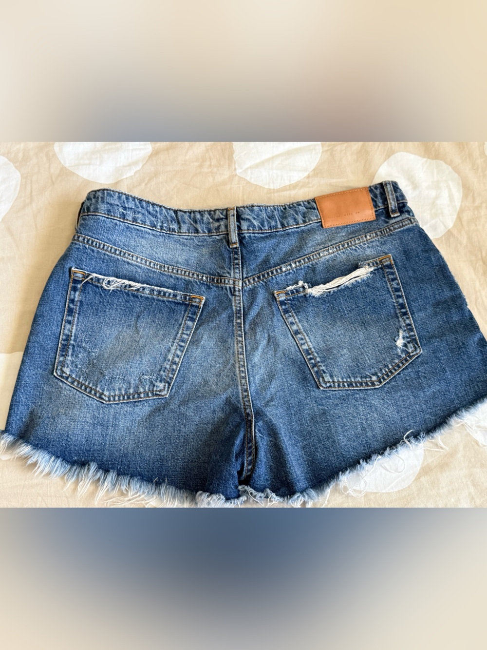 Zara Distressed Blue Denim Jean Shorts - Picture 2 of 3